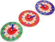 Vaguelly 3pcs Teaching Clock Clock Learn Time Year Old Sensory Smart Watch for Wooden
