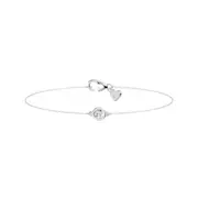 Bevilles Bezel Bracelet with 1/5ct of Laboratory Grown Diamonds in Sterling Silver and Platinum