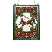 Tiffany-style Butterfly Stained Glass Window Panel suncatcher 18" x 25"