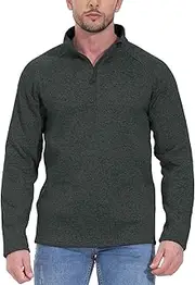 Gopune Men's Quarter-Zip Jacket Long Sleeve Outdoor Athletic Pullover Sweater