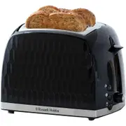 Russell Hobbs Honeycomb 2 Slice Toaster, Black - RHT702BLK