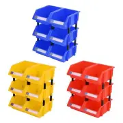 6 Pieces Stackable Storage Bin Container Garage Organizer