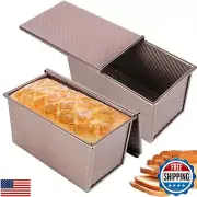 Spmarkt 2pack Pullman Bread Pans with Lid, 1LB Capacity Bread Loaf Pan, Non-S