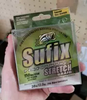 SUFIX Braid - 30lb 150yd New Old Stock - Dyneema - Green 10lb Eqiv