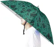 Bocampty Umbrella Hat, 37 inch Fishing Umbrella Hat Hands Free Foldable UV Protection Umbrella Cap Adjustable Headwear for Fishing Golf Camping Beach Gardening Sunshade Outdoor