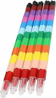 JOINPAYA 5pcs Colorful Buildable Crayons for Boy Girl Safe Stacking Drawing Tools for Creative Fun Vibrant Colors for Parties and Art Projects