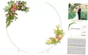 7.2ft Round Backdrop Stand, Stable Balloon Arch Stand, Metal 7.2Ft White