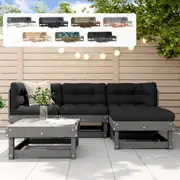 Outdoor Lounge Set 5 Piece Outdoor Sofa Set with Cushions Solid Wood vidaXL