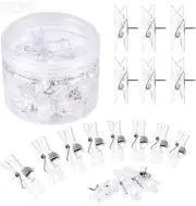 32 Pieces Reusable Push Pin Clips Photo Clips, Mini Transparent Plastic Tacks Th