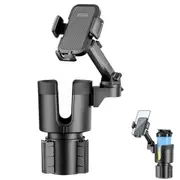 Car Cup Holder 2 in 1 Phone Mount Stand with Adjustable Height Expander