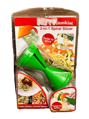 Sunkist 2-in-1 Spiral Slicer Vegetable Slicer Green New In Pack