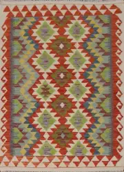Flat Weave Kilim Oriental Reversible Accent Rug 3'x5' Wool Handmade Foyer Carpet