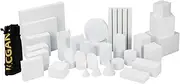 Kcgani Photography Background Props, White Geometric Cube Photo Props Set, Stereo Photo Decorative Backdrop, Posing Display Solution for Lipstick, Jewelry, Perfume, Makeup Tools, 30Pcs