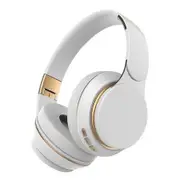 White Wireless HeadMounted Bluetooth Headset Subwoofer Stereo Card Sports Computer Headset Compatible