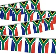 32FT Small South Africa Pennant Flag Bunting,30 PCS Mini String Banner Strip South Africans National Decor Rectangle for Holiday Restaurant Home Party School