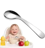 Baby Learning Spoon Curved Baby Spoon, Soft Silicone Training Spoon | Easy Grip Baby Spoon, First Autoleting Utensil, Baby LED Weaning Spoon, Baby Spoon