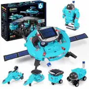 STEM Projects for Kids,Science Kits,Solar Space Toys Gifts,120Pcs Building Experiments Robots for Ages 3+ (Blue)