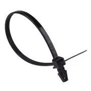 4.8mm x 200mm Black Push Mount Zip Cable Tie - Pack of 100