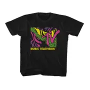 MTV Kids T-Shirt Colorful Leopard and Zebra Logo Tee