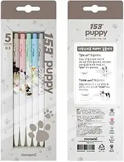 Monami 153 Puppy Ball Pen 0.5mm 1 Set 5 Color