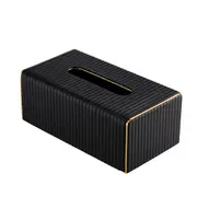 Mornington Black Leatherette Tissue Box Cover Rectangle