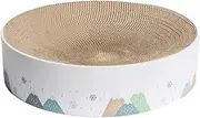 Cat Scratcher Cardboard, Round Corrugated Scratch Pad, Cat Scratching Lounge Bed, Durable Recycle Board for Furniture Protection, Cat Kitty Training Toy (Style A)