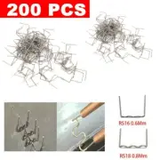 200x/set 0.6/0.8mm Silver Hot Stapler Flat Staples For Plastic Welder Car Bumper