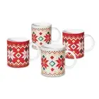 Christmas Gifts – Winter Feelings Christmas Mugs Set of 4 – Handmade Porcelai...