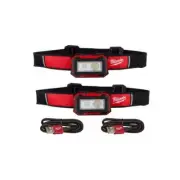 Milwaukee Magnetic Headlamp 450 Lumens LED Rechargeable w/ Task Light (2-Pack)