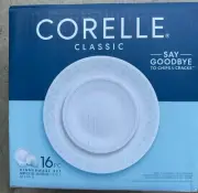 New/Sealed! Corelle Delano 16-Piece Service for Four-Mint Green Border- RARE/HTF