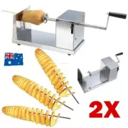 2x Stainless Steel Potato Chip Twister Tornado Slicer Cutter Vegetable Spiral