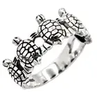 Turtle Eternity Half Band 10mm 925 Sterling Silver Ring Sizes 4-12
