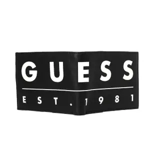 【GUESS】純色皮面LOGO皮夾(黑)