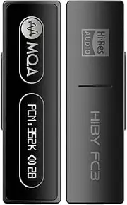 HiBy FC3 with Display portable dac amp mqa dongle Support PCM DSD for iPhone/MAC/Android/Windows-Black