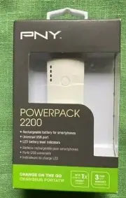 PNY 2200mAh 1 Amp PowerPack Universal Portable Rechargeable Battery Charge NEW!!