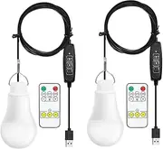 Taysing USB Light, 7W Dimmable Hanging Portable Emergency Lamp for Camping, Outdoor, Hurricane - 2 Pack 3000K Tent Lights for Power Station, Solar Panel Charger, Power Bank
