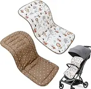 KBIBCK Baby Pushchair Seat Liners, Universal Pram Liner, 100% Cotton Double-Sided Baby Stroller Cushion Pad, Cushion Pad Stroller Pram Pushchair for Toddler Infant (Jungle Animals)