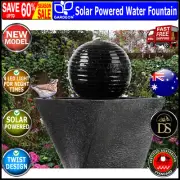 Gardeon Solar Powered Water Fountain Twist Design with Lights Outdoor Fountain