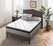 Zinus Comforta Luxe King Mattress iCoil Pocket Spring, Euro Top HD Foam Layer, Medium Feel Bed