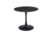 Raimon Furniture Mignon Modern Medium Round Look Ceramic Kitchen Dining Table 90cm Black Sand