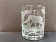 HOLLAND & HOLLAND Crystal Glass Tumbler “On Safari (Elephant)” 3-1/4”x3-78” RARE