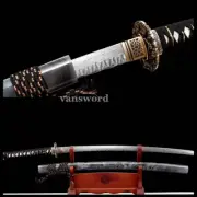 Hammering Pattern Folded Steel Katana Japanese Full Tang Samurai Sword Sharp Gre