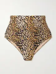 [Melissa Odabash] Melissa Odabash - Catania Ruched Leopard-print Bikini Briefs - Leopard print - UK 10 UK 10 Animal print