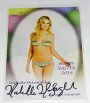 2014 Benchwarmer MICHELLE McLAUGHLIN Happy Easter Black Autograph - PLAYBOY Sexy