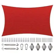 COLOURTREE Sun Shade Sail 14'X20' Outdoor Stain+Fade Resistant W/ Rectangle Kit