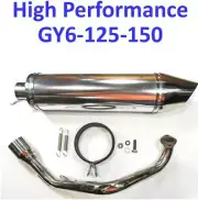 TaoTao 150cc Paladin, 150 Powermax, Scooter High Performance Exhaust - Chrome