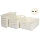 Pantry Organization and Storage Containers Storage Baskets L2p+M3p+S5p White