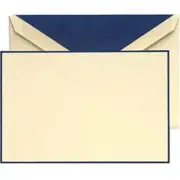 Crane & Co. Regent Blue Hand Bordered Ecruwhite Correspondence Cards - 50 Pack