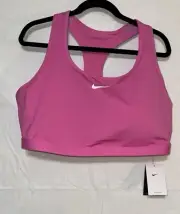 Nike Dri-FIT Swoosh Medium Support Padded Sports Bra Plus Pink 3E DX6823-675 3X