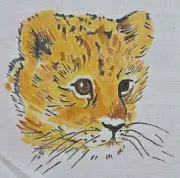 Hand-painted Needlepoint Canvas, BABY CHEETA, 13" mesh, NEW